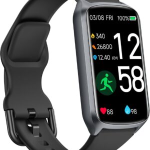 Health Fitness Tracker with 24/7 Heart Rate, Blood Oxygen, Blood Pressure, Sleep Tracker, 5ATM Waterproof Activity Trackers with Step Tracker, Pedometer (S & L Bands Included)